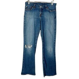 y2k Vintage Lucky Brand Dungarees Mid Rise Flare Medium Wash Bootcut Size 8 29